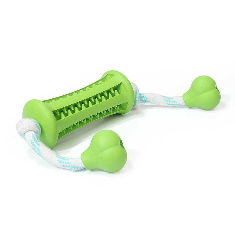 Dog Rubber Molar Teeth Cleaning Toy with Rope – Chew Toy for Dental Health and Play