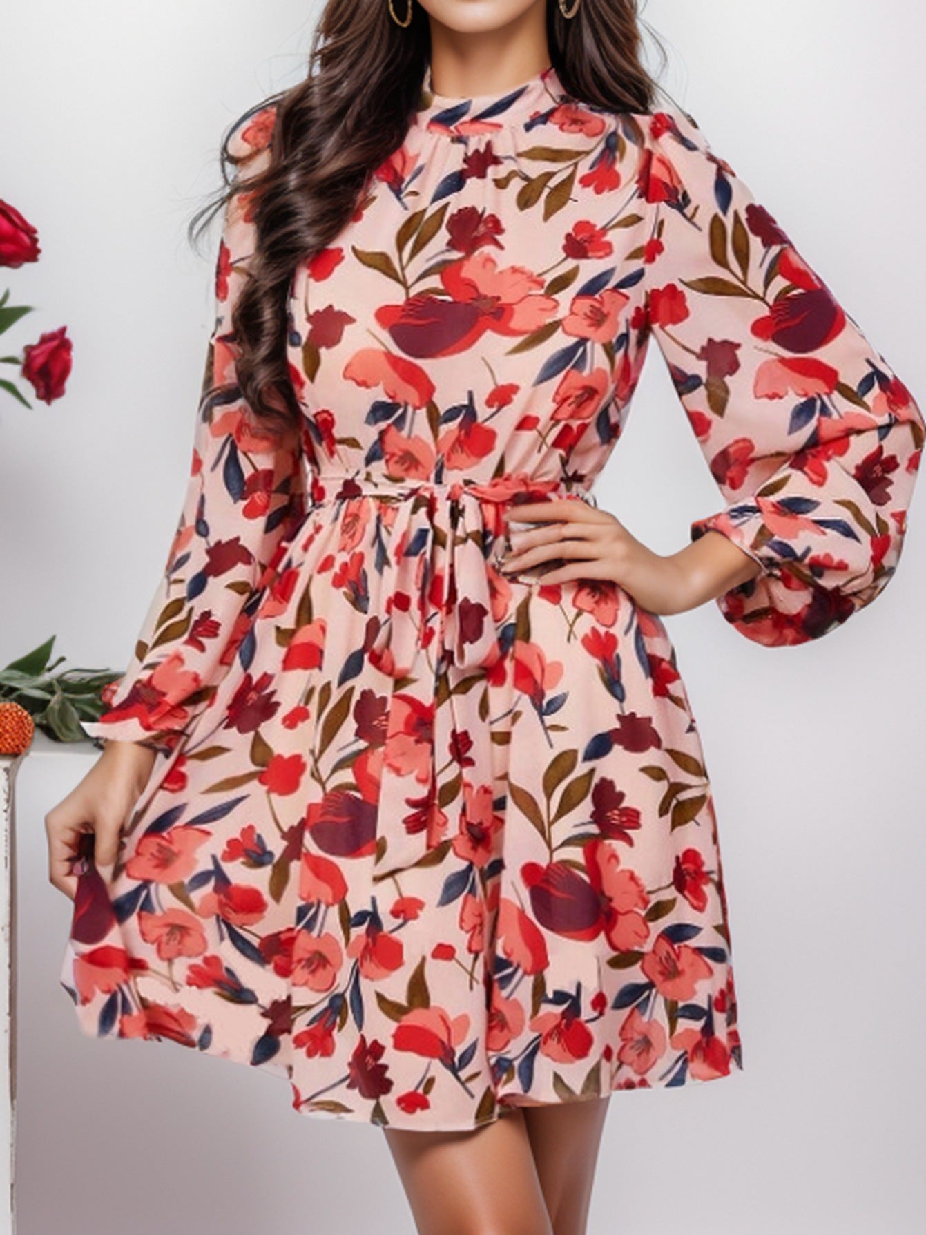 Floral Print Long Sleeve Dress – Elegant & Stylish Women’s Dress