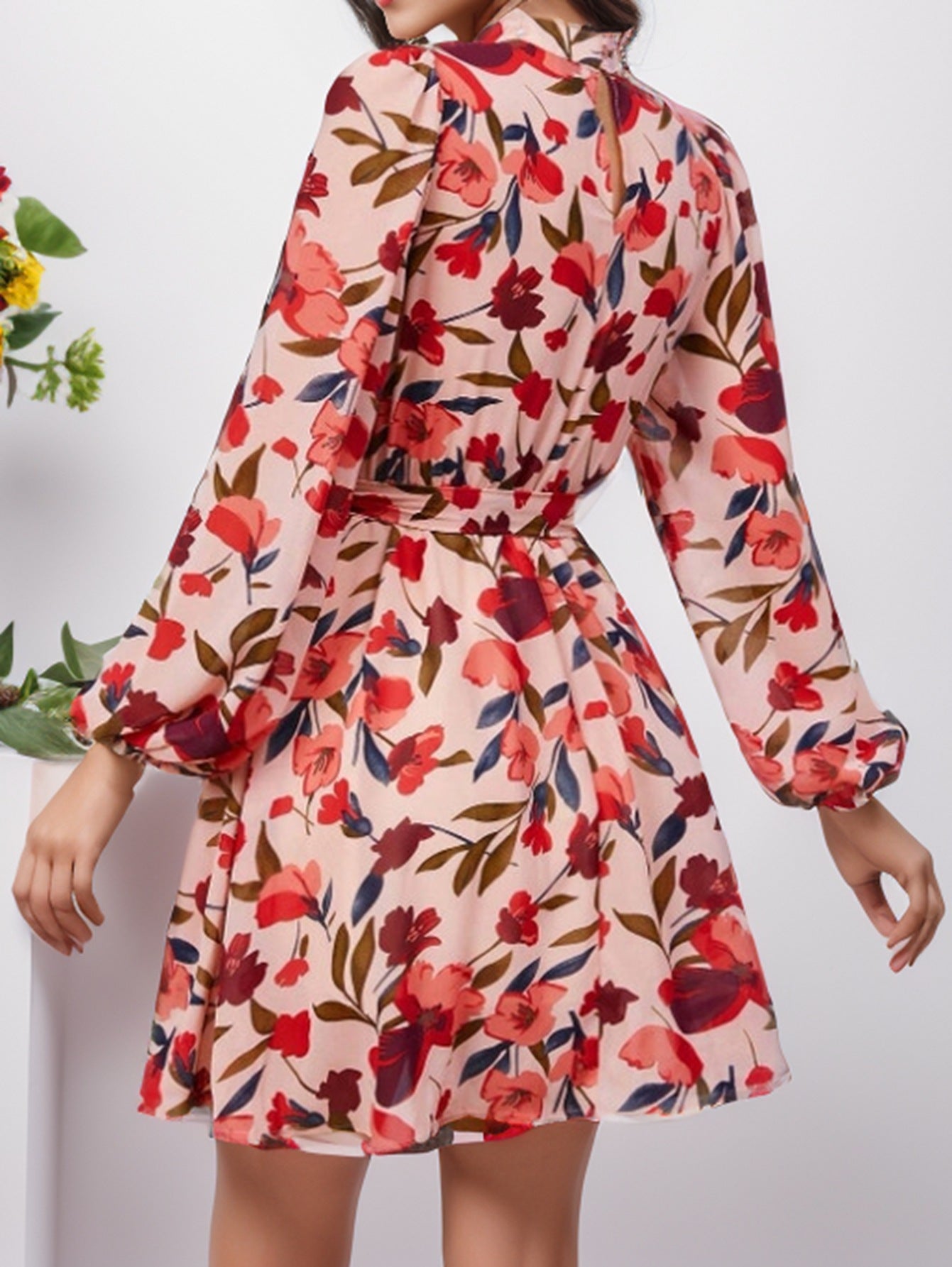 Floral Print Long Sleeve Dress – Elegant & Stylish Women’s Dress