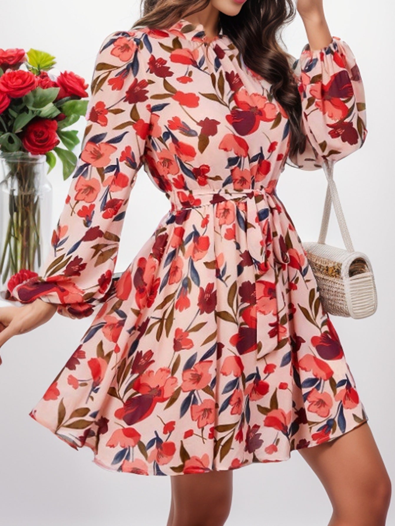 Floral Print Long Sleeve Dress – Elegant & Stylish Women’s Dress