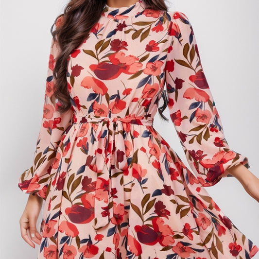 Floral Print Long Sleeve Dress – Elegant & Stylish Women’s Dress