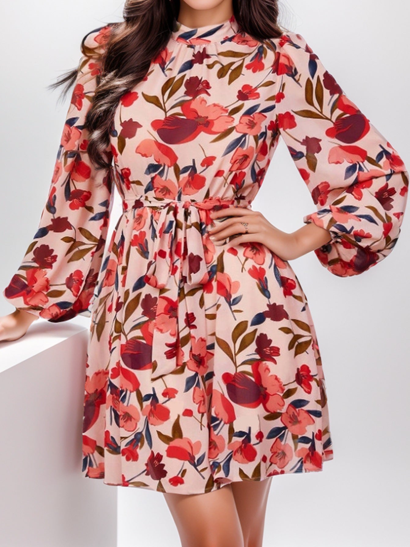 Floral Print Long Sleeve Dress – Elegant & Stylish Women’s Dress